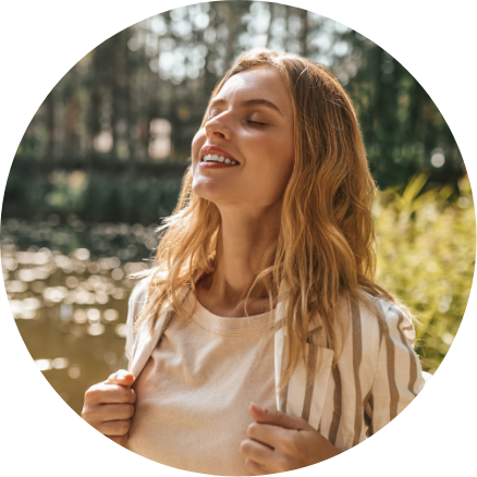 Girl standing in the sun